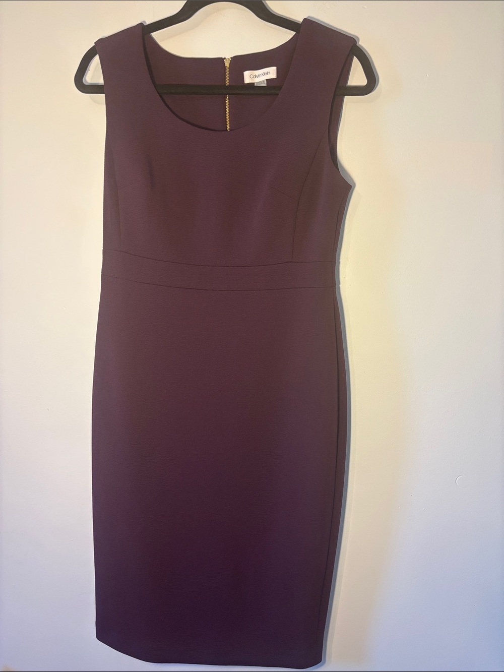 Calvin Klein Dark Plum Sleeveless Sheath Dress